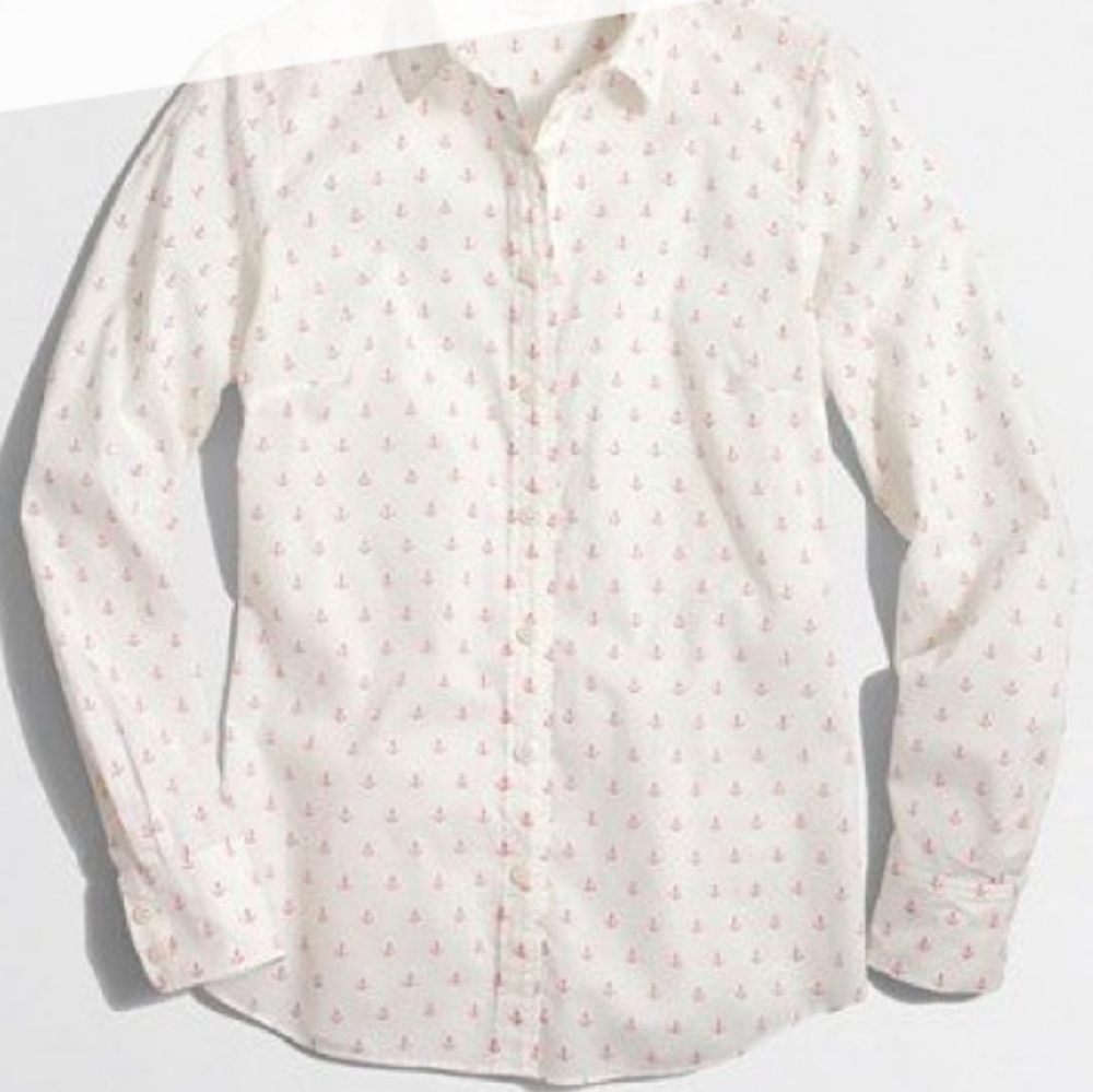 NWOT J. Crew shirt with tiny anchors⚓on size L